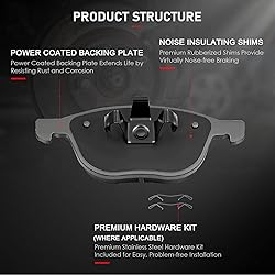 cciyu D1044 Front Ceramic Disc Brake Pads Kit For