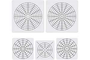 5 Pieces Mandala Dot Painting Tool Stencils Template Set, 8/12/16 Segment Creative Mandala Stencils Reusable Painting Stencil