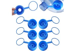 PLUS TARD 5 Gallon Water Jug Cap 8 PCS Reusable Water Bottle Spout Replacement Lids for 55mm Water Bottles Jug Seal with Strap Non Spill Silicone Water Bottle Cap