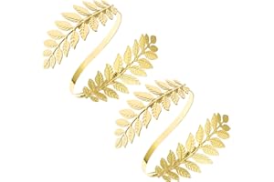 RechicGu 2xTree Leaf Cuff Bangle Bracelet Armlet Upper Arm Cuff Armband Wedding ChristmasAdjustable Set Jewelry Minimalist Roman Greek Costume