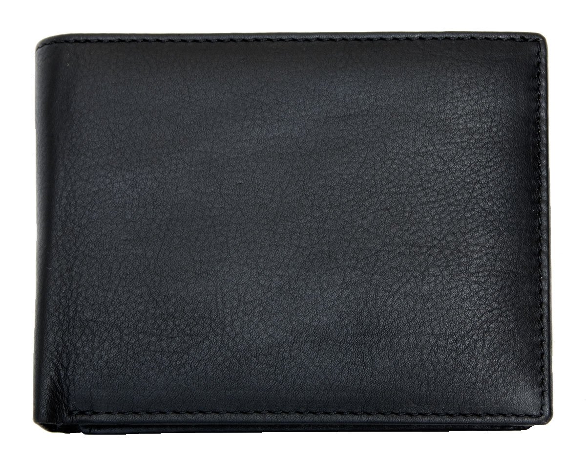 FLW Men's Black Soft Genuine Leather Wallet with Interesting Design