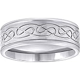 Jewels By Lux Stainless Steel Mens Celtic Brushed Centered Step Edges Sizes 7-14 Comfort-Fit Fashion Bridal Anniversary Wedding Engagement Band Ring