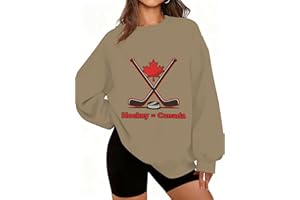 DISLANBO Canadian Graphic Sweatshirt Unisex Crewneck Lightweight Fleece Beaver Maple Leaf Beaver Hockey Rockies