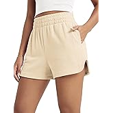 ODODOS Women's Sweat Shorts Cotton French Terry Curved Hem Workout Casual Relaxed Lounge Shorts with Pockets