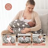 momcozy Nursing Pillow Grey Ergonomic Support Adjustable Waist Strap view 9