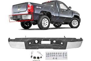 MBI AUTO - Steel Chrome, Complete Rear Bumper for 2007 2008 2009 2010 2011 2012 2013 Chevy Silverado & GMC Sierra 1500, GM110