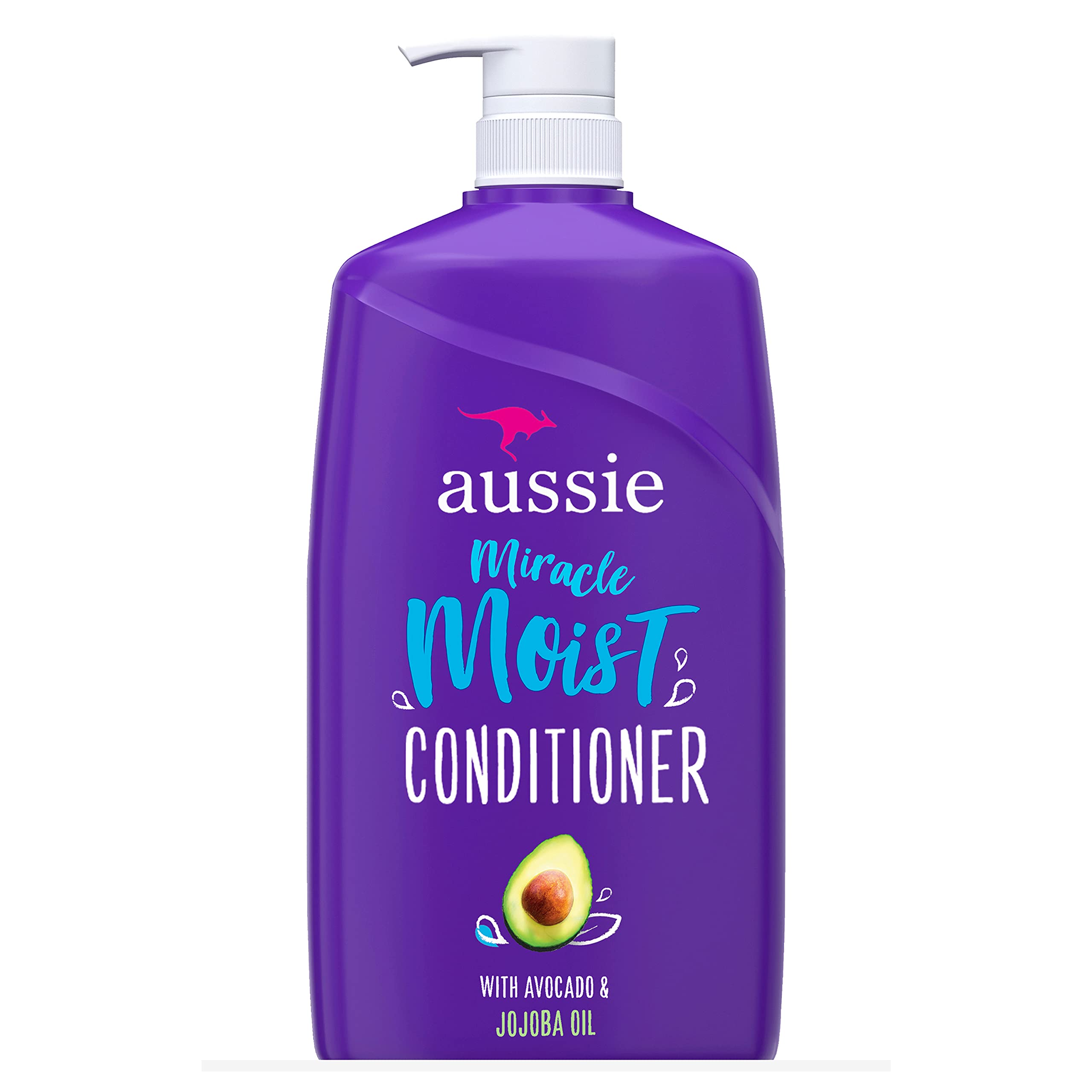 Aussie Miracle Moist with Avocado & Jojoba Oil, Paraben Free Conditioner, 26.2 fl oz