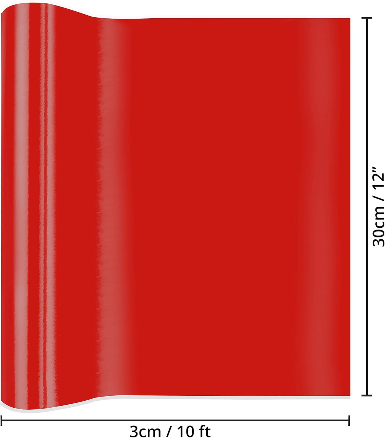 BELLE VOUS Red Self Adhesive Vinyl Roll, 30cm x 3 m / 12 inches x 10 feet - Image 3