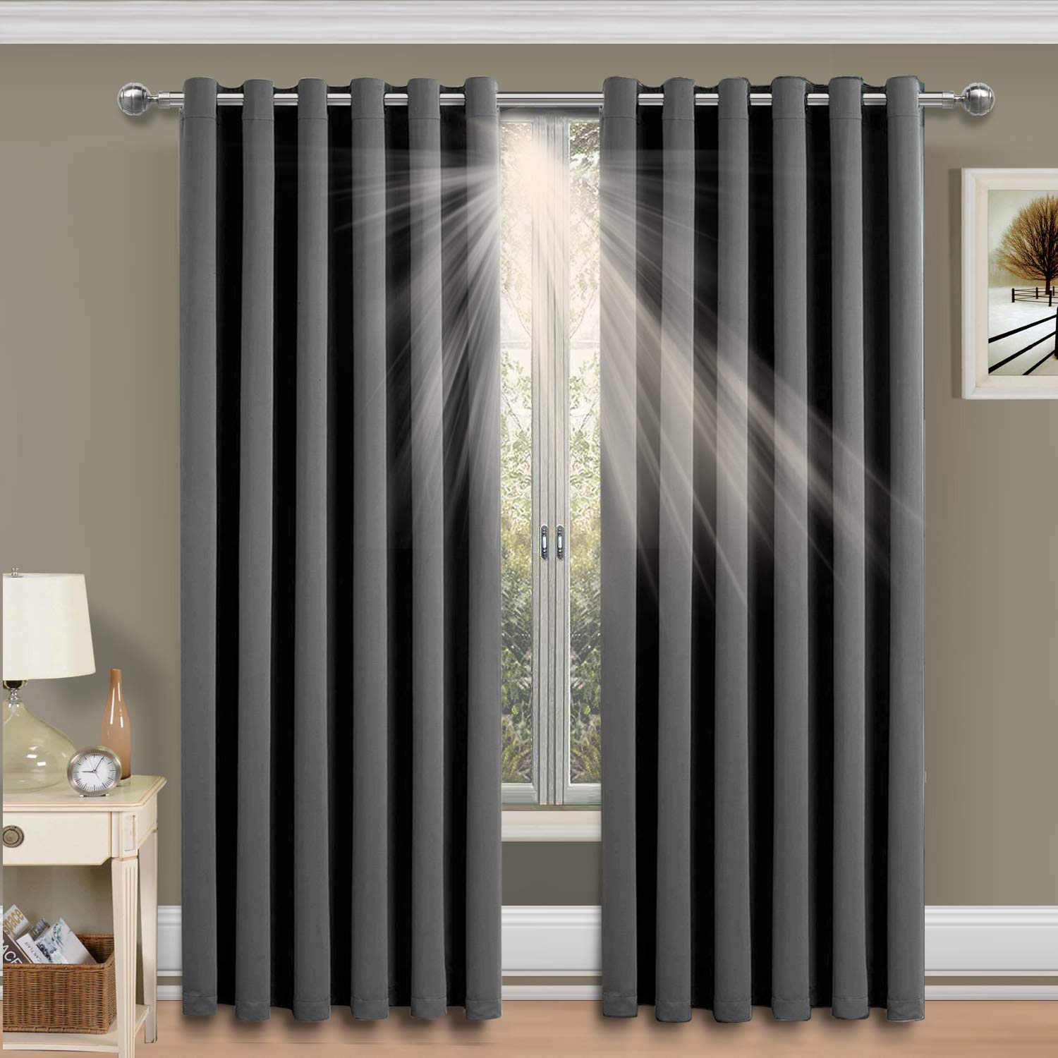 Imperial Rooms Bedrooms Blackout Eyelet Curtains Pair Insulated