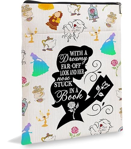 Custodia Per Libri Beauty And The Beast - Con Zip, Regalo Per Princess, 22.86x29.21 Cm - Foto 9