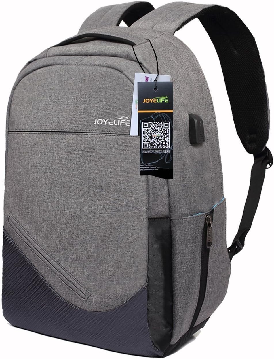 JINTU Anti-theft Grey Oxford Laptop Backpack Shoulder Bag 30L/Grey Waterproof Rucksack School Case, Fit 15.6 inch Notebook -for Travel Business Outdoor