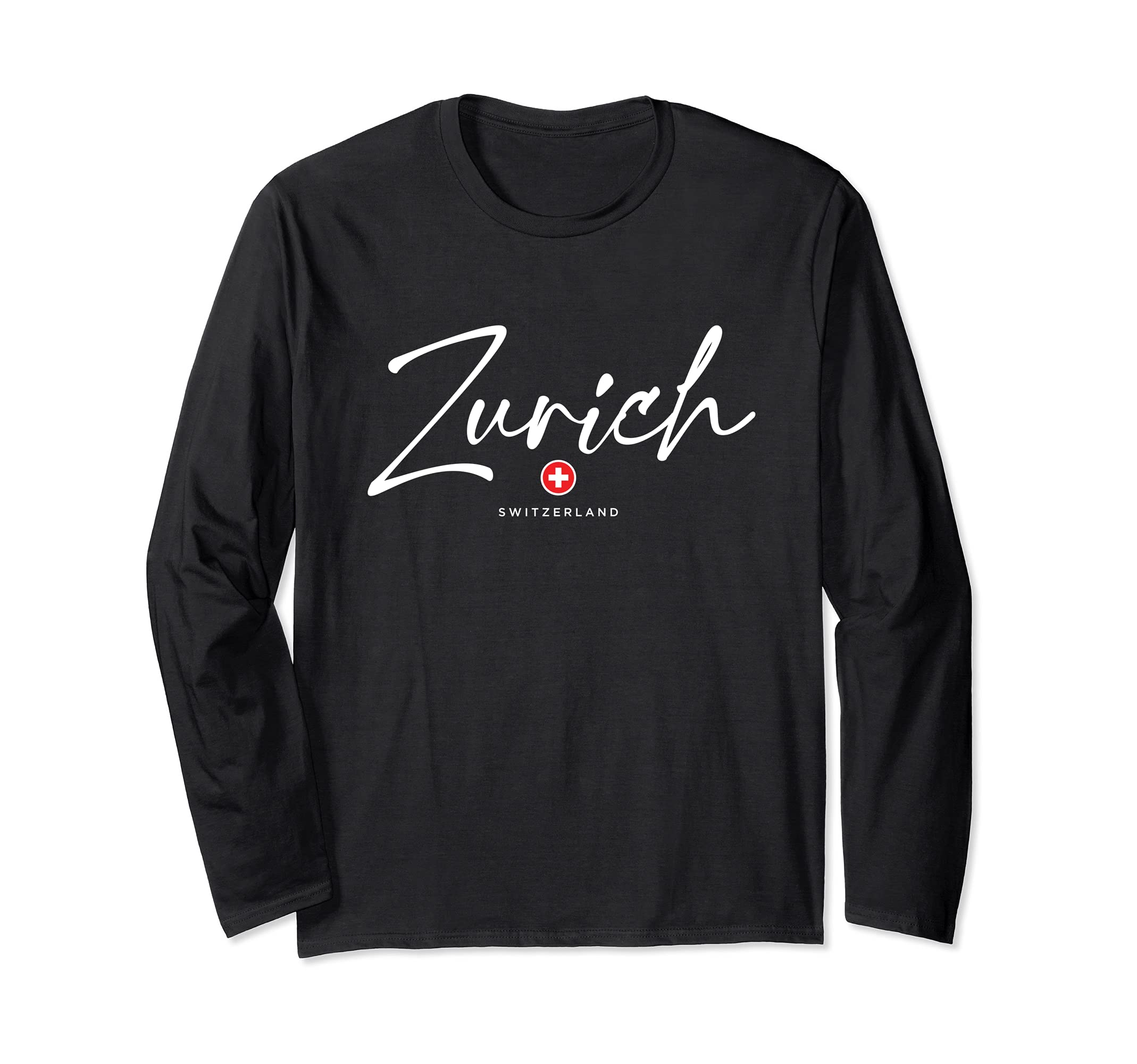 Zurich Switzerland Swiss Flag Long Sleeve T-Shirt