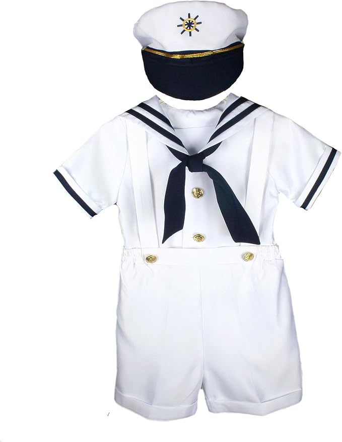 Unotux Sailor Shorts Suit for Infant Toddler Boy Navy