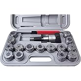 Kroshine 17 PCS R8 ER40 Collet Holder Set R8 End Mill ER40 Collet Chuck Kit (0.0004" Accuracy)