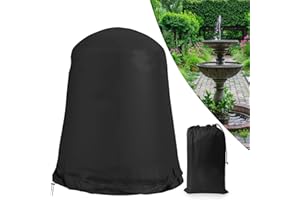 U0U Fountain Cover,48" D x 68" H Waterproof Heavy Duty Outdoor Fountain Covers,Garden Fountain Statue Protective Cover for Winter Outdoor Protection (Black)