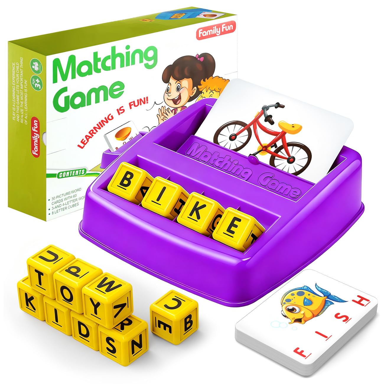 HahaGift Kids Toys Age 3 4 5 Year Old Boys Girls Gifts,Match Spelling Letter Learning Games for 3-6 Year Olds Educational Toys Flash Card for Toddler Age 2-4 Birthaday Gifts for 3 4 5 Year Old Girl