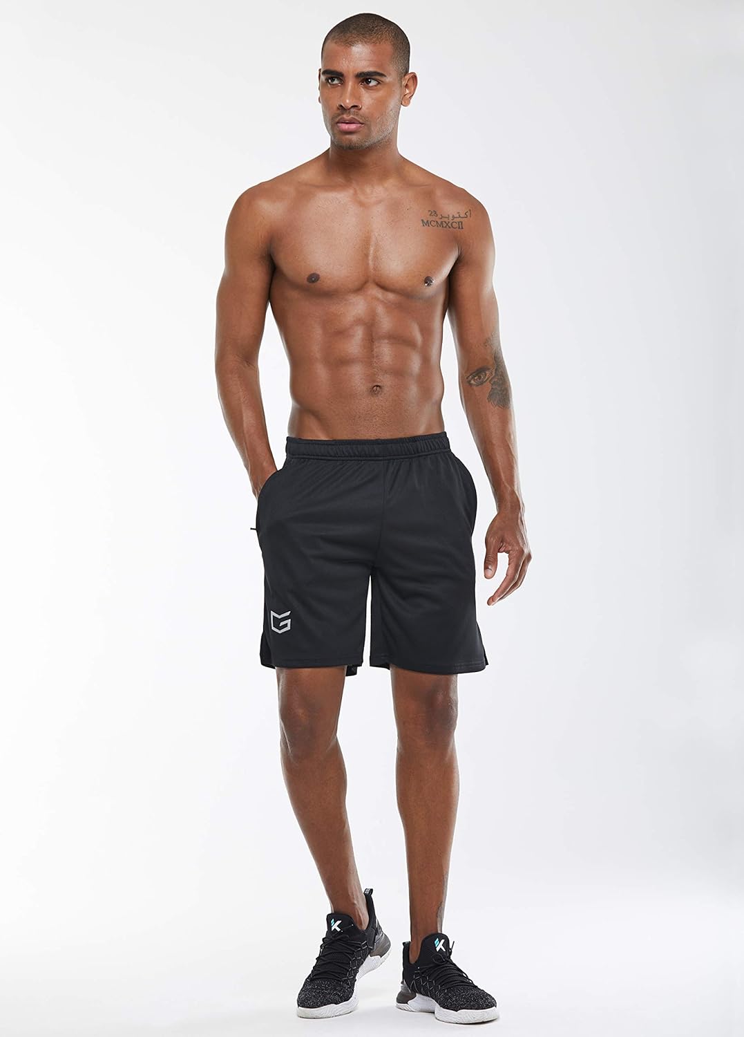 G Gradual Men's 7" Workout Running Shorts Quick Dry Lightweight Gym Shorts with Zip Pockets: Clothing