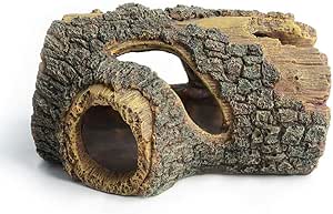 hygger Betta Log Resin Hollow Tree Trunk Ornament, Betta Fish Accessories, Aquarium Decorations Wood House Small and Medium Fish Tank Decor