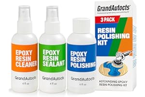 GRANDAUTOCTS 3Pcs Epoxy Resin Polishing Kit - for Scratching, Sanding, and Polishing. It Includes Epoxy Polishing Compounds, Cleaning Agents, Sealants, and Tools (Resin polishing kit)
