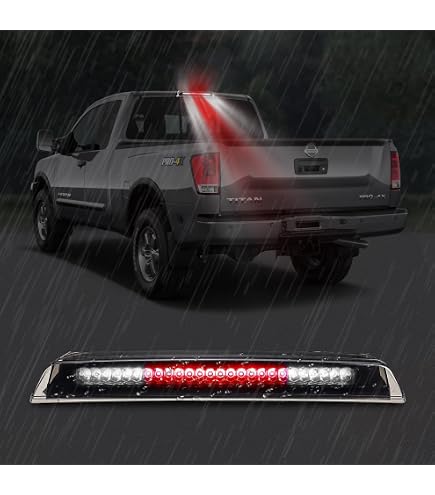 LED 3rd Brake Light Cargo Lamp - Chrome Housing Smoke Lens, Fits Nissan Titan 2004-2015 & Frontier 2005-2016 - View #2