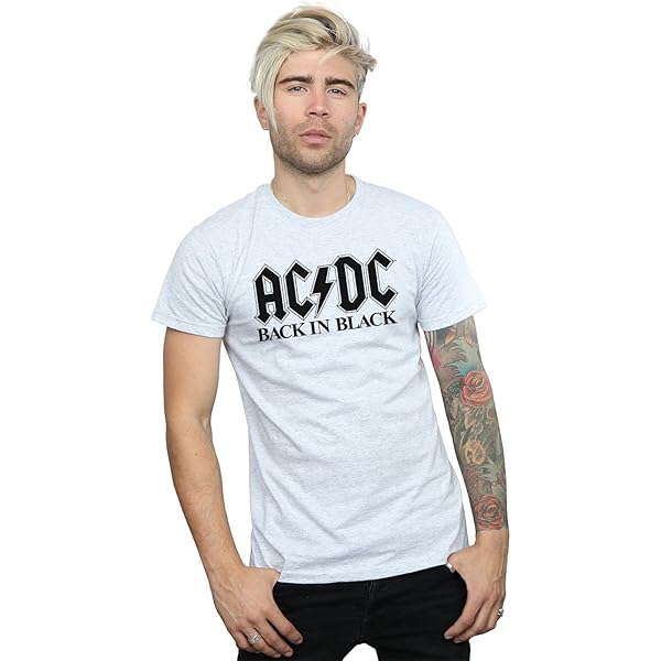 AC/DC Men's Distressed Red Logo T-Shirt Medium Sport Grey | Amazon.com