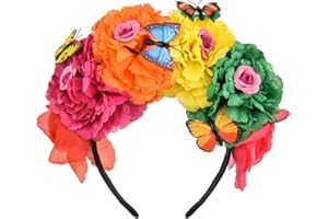 DreamLily Rose Flower Crown Headband HalloweenCinco De Mayo Party Costume Headpiece NC26