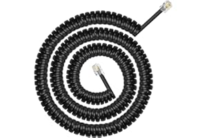 moeverEX Phone Cord for landline, 12 Ft Uncoiled / 1.3 Ft Coiled Telephone Handset Cord RJ9 4P4C Telephone Accessory
