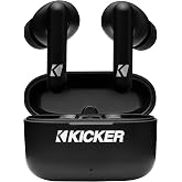 KICKER TWS2 True Wireless Earbuds, Bluetooth Earbuds with Microphone, Environmental Noise Cancelling, Wireless Earphones for Android and iOS, Fast Charging Case USB-C with 24 Hours of Playtime