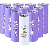 10 Pack Bride to Be Skinny Tumbler | 20 oz Bride Tribe Stainless Steel Wine Tumblers | Engagement Wedding Gifts Bridesmaids Mugs Bachelorette Party Supplies & Games