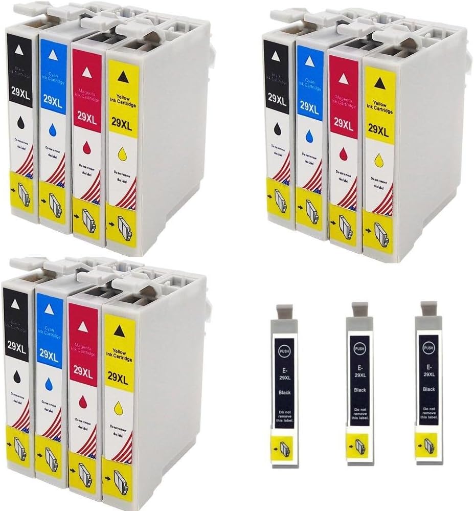 3 Full set+ 3 Extra Black Inks : 15 x 29XL High Capacity Compatible ( non OEM) Ink cartridges To Replace T2991 Black, T2992 Cyan, T2993 Magenta, T2994 Yellow for use in Epson Expression Home XP-235 XP-245 XP-247 XP-332 XP-335 XP-342 XP-345 XP-432 XP-435 XP-442 XP-445 Printers