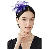 BABEYOND Fascinators Hats for Women - Tea Party Hats Kentucky Elegant Tulle Feather Bridal Wedding Ribbon Headband Hair Clip