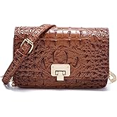 Makcr Joacbv Small Crocodile Crossbody Cell Phone Purse for women Vegan Leather Clutch Wallet with Leather Shoulder Strap | Small, Crocodile, Vegan Leather