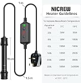 NICREW 100W Submersible Aquarium Heater with External Controller 70 L view 6