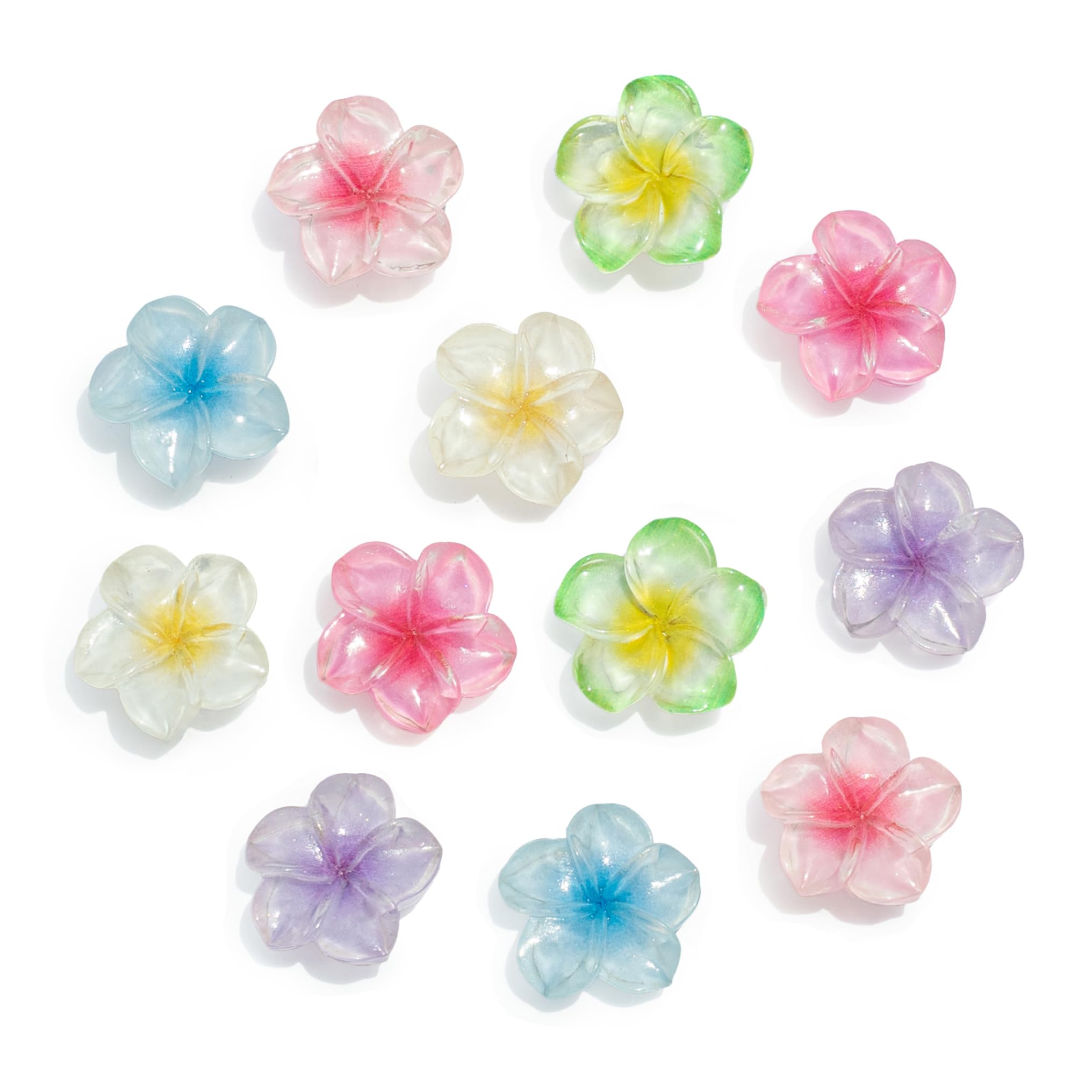 Photo 1 of Gummy Bear Shoe Charms, Daisy Flower Charms, Cherry Blossom, Bling Pink Heart Shoe Decoration Charms for Clog Sandals, Gummy Bear Birthday Party Favors Gifts for Girl Women (plumeria flower)