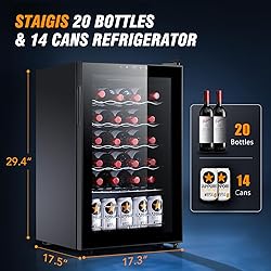STAIGIS Wine Cooler and Beverage Refrigerator, 20