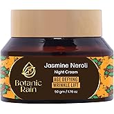Botanic Rain Organic Night Moisturizer For Women Anti Aging With Jasmine Neroli, Natural Crepey Skin Cream For Aging Skin, Ayurveda Products Suitable For All Skin Type - 1.76 fl oz