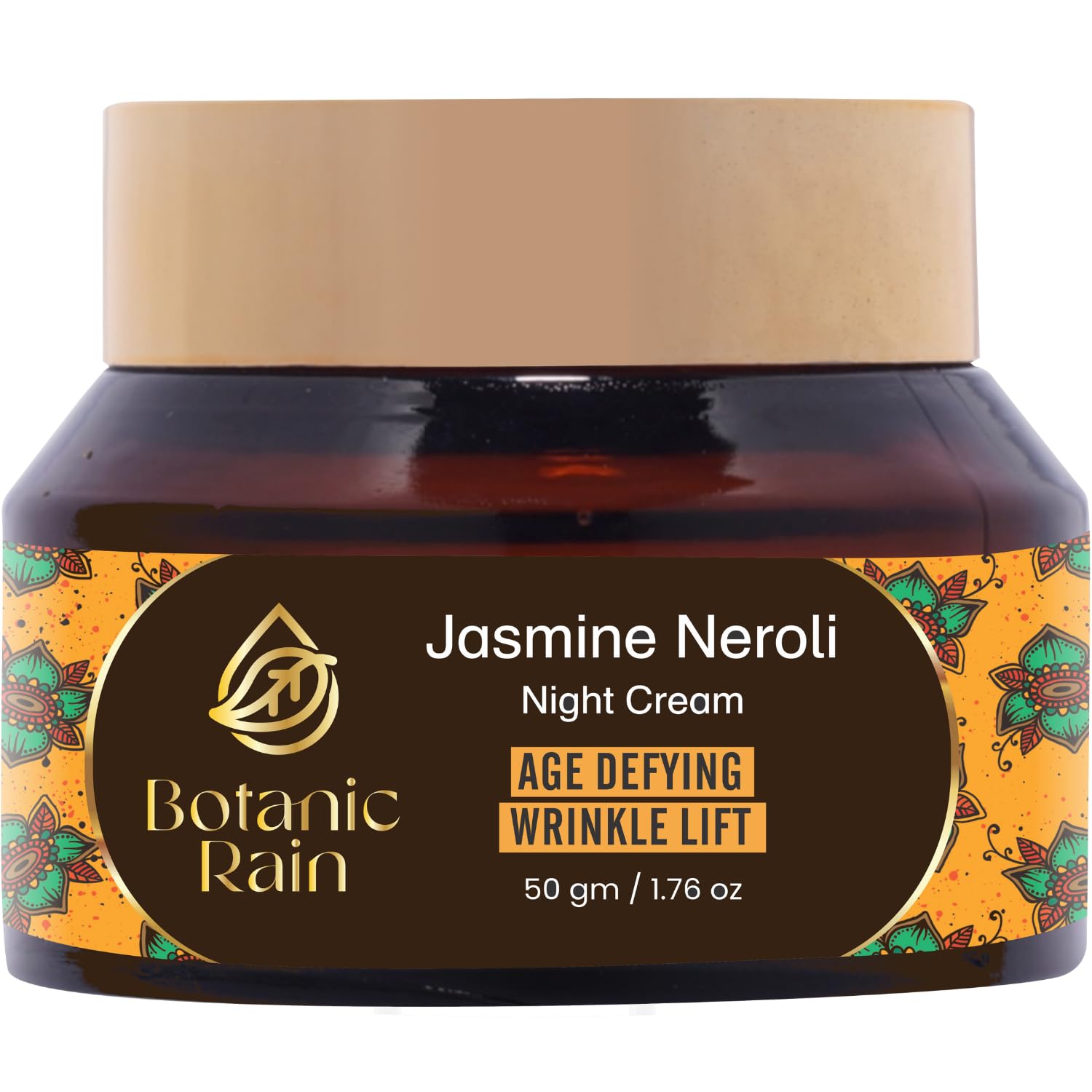 Botanic Rain Organic Night Cream For Women And Men With Jasmine Neroli, Natural Night Moisturiser, Ayurveda Products Suitable For Every Skin Type - Vegan, Cruelty Free - 50 gm