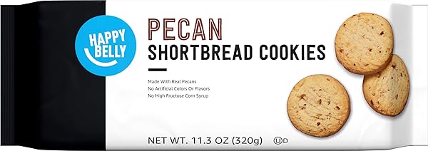 AMAZON BRAND – HAPPY BELLY PECAN SHORTBREAD, 11.3...