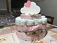 Torta Pannolini Bambina Idea Regalo - Baby Shower O Nascita, Con Nuvoletta E Fiocchi - Foto 13