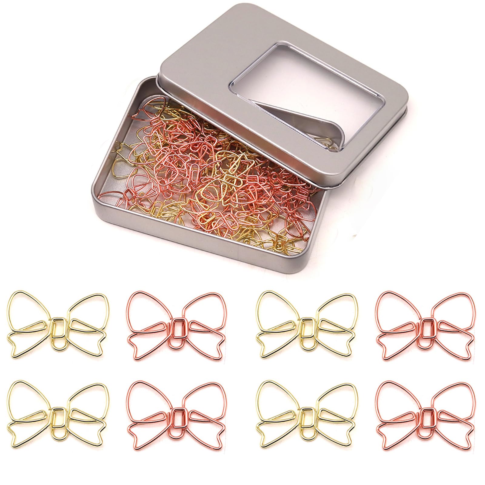 Photo 1 of NELJIBEHU 50 Pcs Bow Paper Clips – Bow Planner Clips, Office & School Supplies, Desk Accessories, Gifts for Bow Lovers