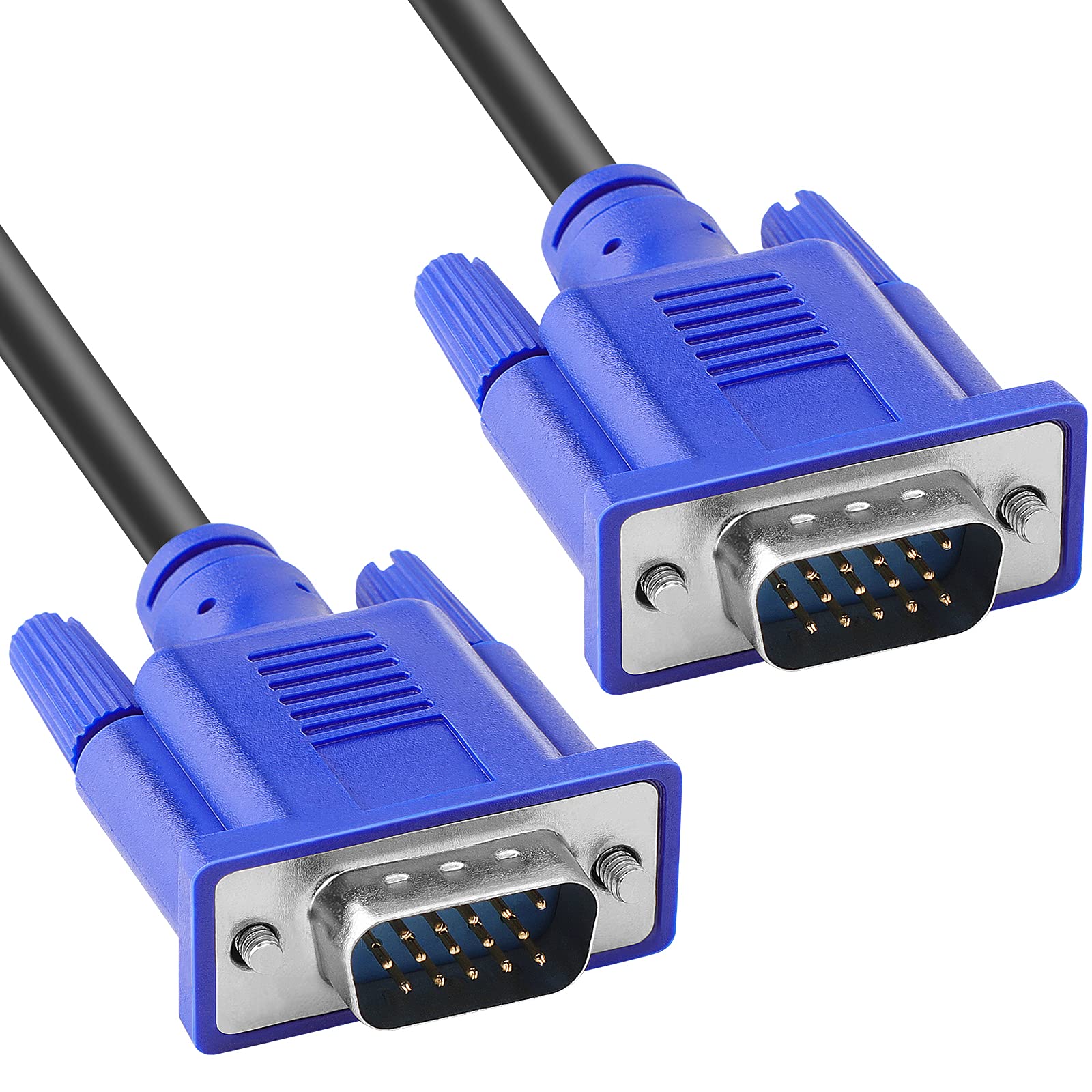 SAISN VGA to VGA Male Cable, VGA Computer Monitor Cable HD15 Male to Male Cord for TV, Projectors, Displays, 2M