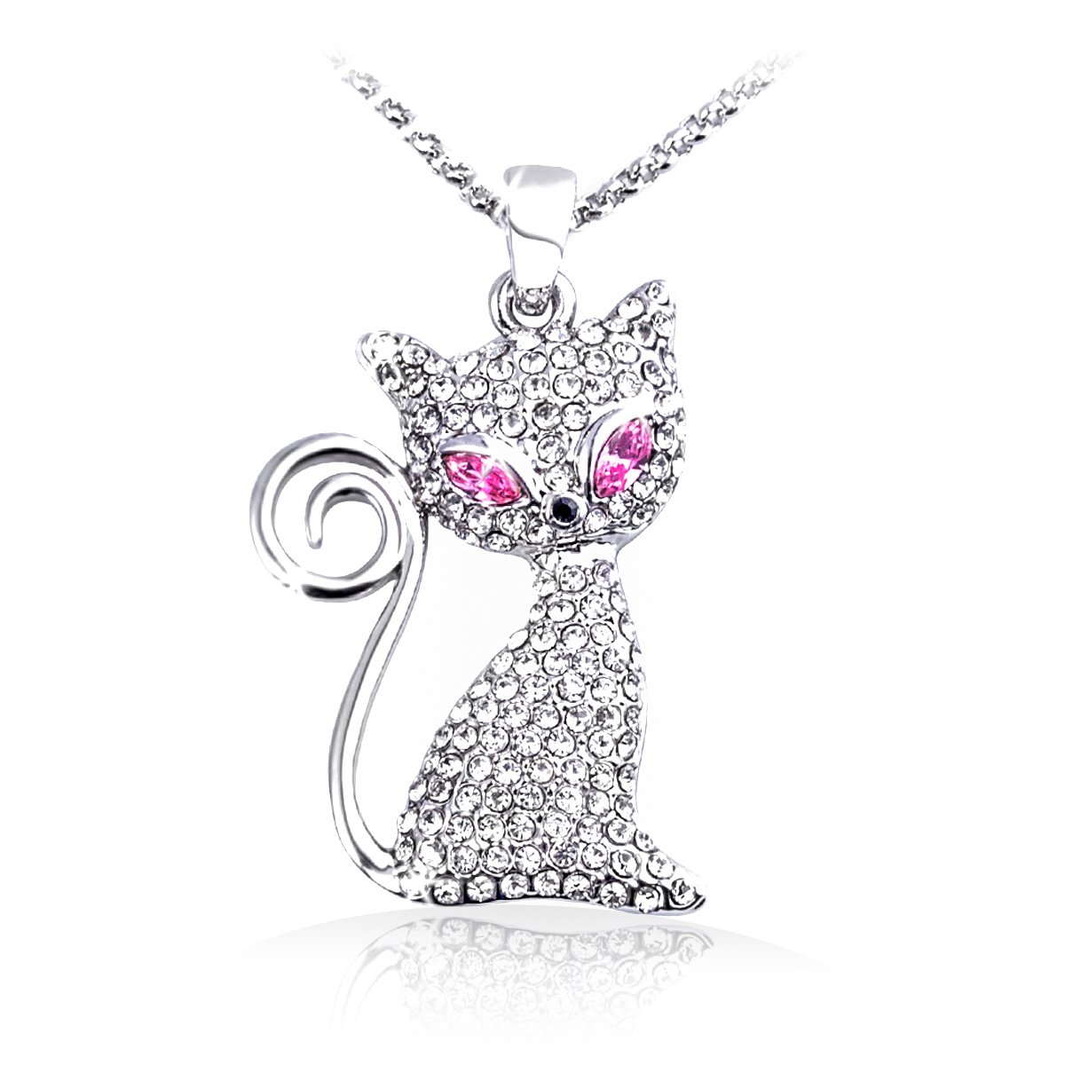 Yonteia Birthday Gift for Women Pink Kitty Necklace