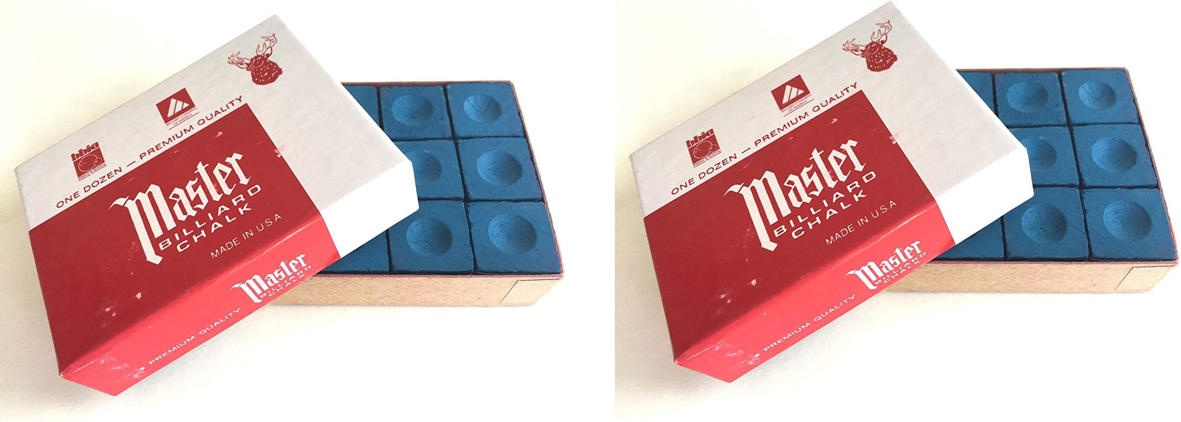 Masters Blue Billiard and Snooker Chalk - 2 dozen/24 pieces by Master