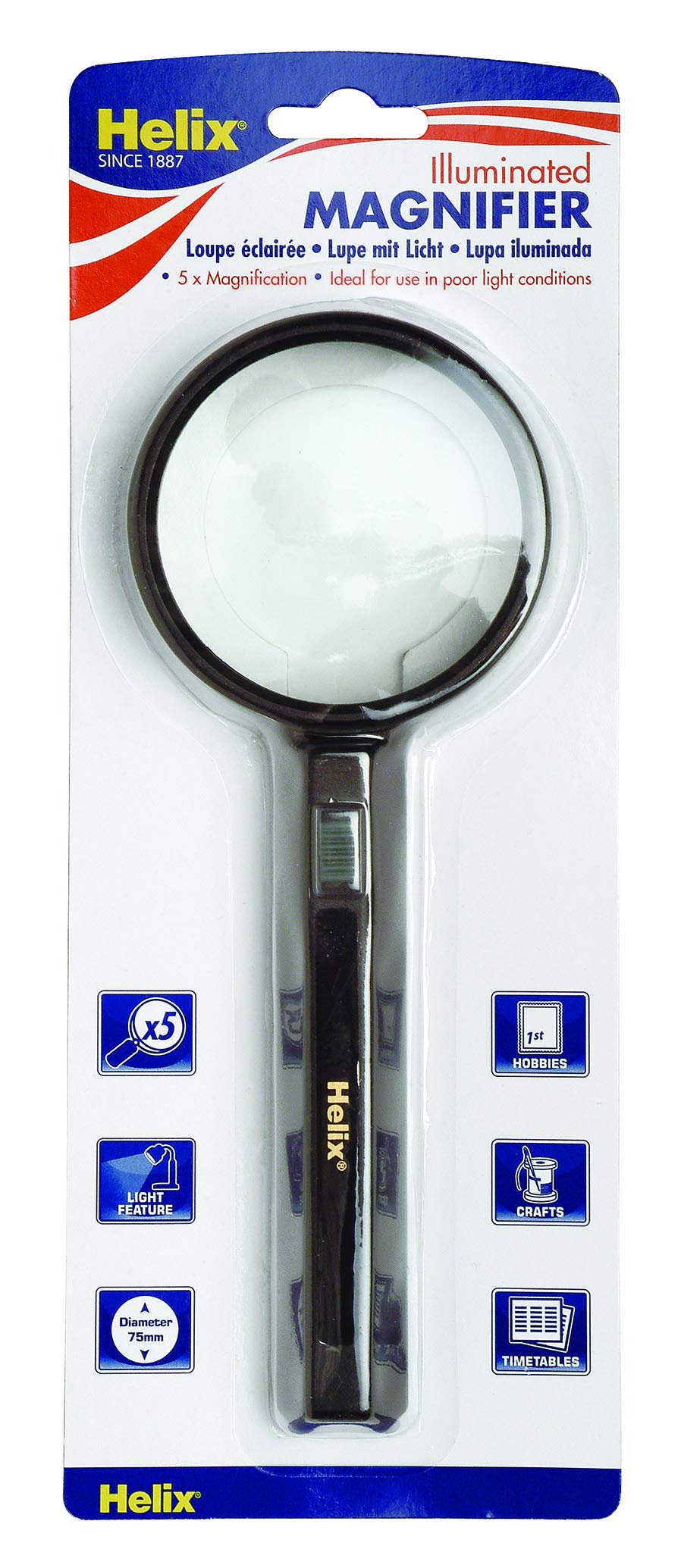 Helix Illuminated Magnifying Glass,Black