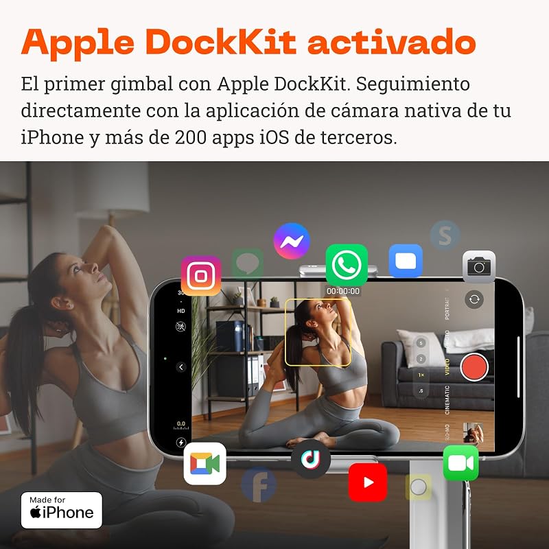 Pacote Padrão Flow Pro - Gimbal estabilizador de telemóvel alimentado por IA, rastreamento infinito a 360º, estabilização em 3 eixos, tripé incorporado, portátil e dobrável
