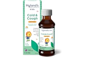 Hyland's Kids Cold and Cough, Daytime Grape Flavor Cough Syrup Medicine for Kids Ages 2 and up, Decongestant, Sore Throat Relief, Natural Treatment for Common Cold Symptoms, 4 Fl Oz