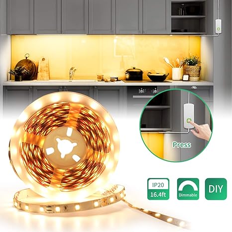 Dimmable Led Strips Lights Bason 5m 16 4ft Under Cabinet Kitchen