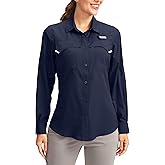 Pudolla Women's UPF 50+ UV Sun Protection Shirts Long Sleeve Fishing Hiking Shirt Cool Lightweight Travel Safari Shirts