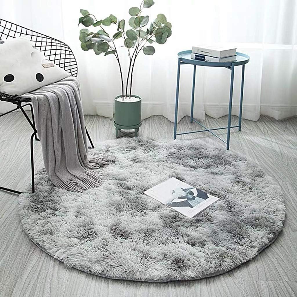 Juesi Super Soft Circle Rugs for Girls Princess Castle Toddlers Play Tent 31” Diameter Circular Area Rugs for Kids Bedroom Baby Room Decor Round Shaggy Playhouse Carpets and Nursery Rugs, GY