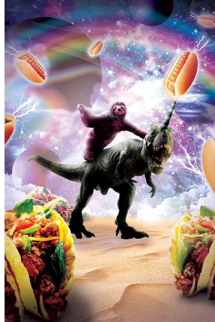 Sloth Riding Dinosaur Unicorn - Hotdog 